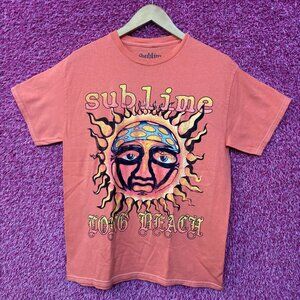 Sublime Monochrome Orange Logo Rock Tee size small